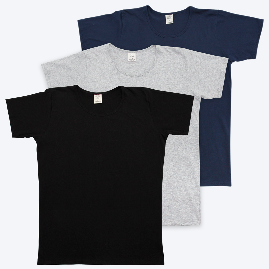 ENNOY/3PACK T-SHIRTS (WHT/BLK/GRY)/L-
