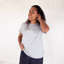 Load image into Gallery viewer, Mosov Organic Script Logo T-shirt | Grey Marle
