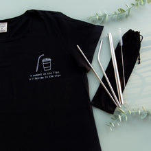 Load image into Gallery viewer, 4 Piece Stainless Steel Straw Set