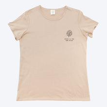 Load image into Gallery viewer, Womens Organic T-shirt Monstera Print Beige