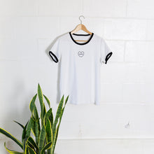 Load image into Gallery viewer, Organic Cotton Ringer T-shirt | Heart Earth Embroidery