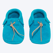 Load image into Gallery viewer, Blue Suede Baby Booties
