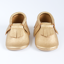 Load image into Gallery viewer, Baby Shoes - Gold Moccasins
