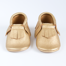 Load image into Gallery viewer, Baby Shoes - Gold Moccasins