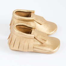 Load image into Gallery viewer, Gold Leather Moccasins
