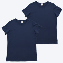 Load image into Gallery viewer, Womens Organic T-shirt Navy 2 Pack
