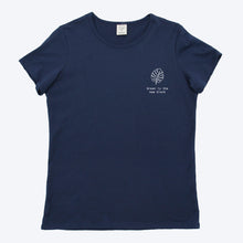 Load image into Gallery viewer, Womens Organic T-shirt Monstera Print Navy