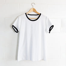 Load image into Gallery viewer, Organic Cotton Ringer Tee | White
