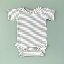 Load image into Gallery viewer, Organic cotton baby bodysuit - Sage Stripes
