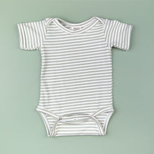 Load image into Gallery viewer, Organic cotton baby bodysuit - Sage Stripes