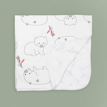 Load image into Gallery viewer, Baby Organic Cotton Blanket - Wombats

