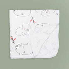 Load image into Gallery viewer, Baby Organic Cotton Blanket - Wombats