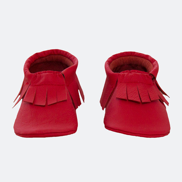 Red Leather Moccasins