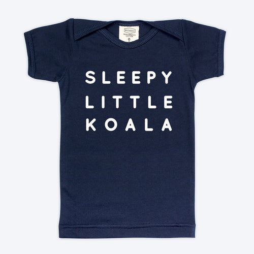 Organic Baby Sleepy Koala Navy T-shirt