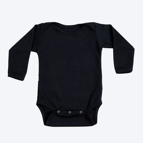 Organic baby bodysuit in black