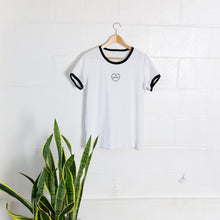 Load image into Gallery viewer, Organic Cotton Ringer T-shirt | Heart Earth Embroidery
