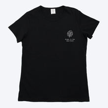 Load image into Gallery viewer, Womens Organic T-shirt Monstera Print Black
