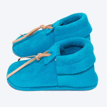 Load image into Gallery viewer, Blue Suede Baby Booties
