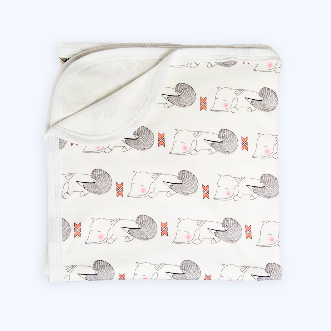Organic Cotton Fox Blanket - Australian Made