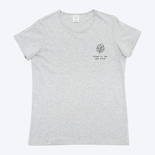 Load image into Gallery viewer, Womens Organic T-shirt Monstera Print Grey
