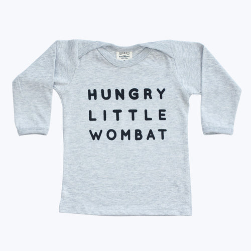 Longe Sleeve Baby T-shirt - Hungry Little Wombat