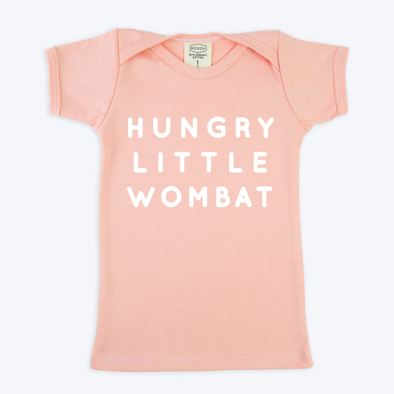 Organic Cotton Pink Hungry Little Wombat baby shirt