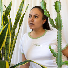 Load image into Gallery viewer, Organic Cotton Ringer Plant Mami Shirt
